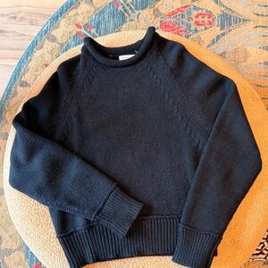 Good American Women's Roll Neck Black Sweater